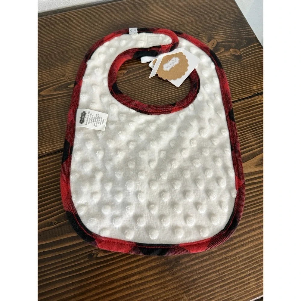 Mud Pie Baby's 1st Christmas‎ Santa Embroidered Bib NWT